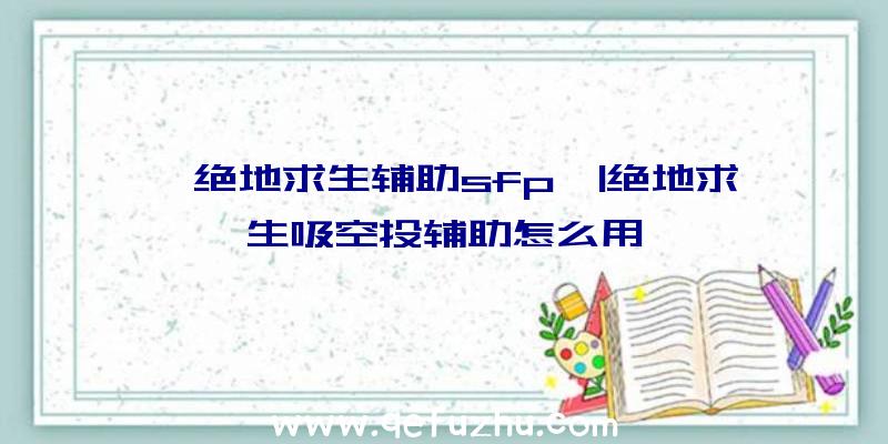 「绝地求生辅助sfp」|绝地求生吸空投辅助怎么用